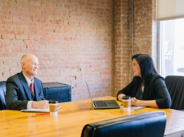 Man receiving professional retirement coaching.